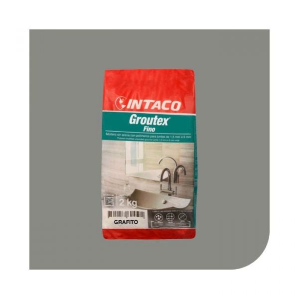 Emporador porcelana groutex sin arena color grafito 2kg intaco