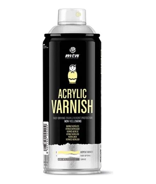 Spray Aerosol Barniz Acrilico Pro Brillante Uv Montana