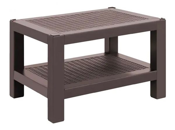 Mesa 2 Niveles S/vidrio Ratan Cafe