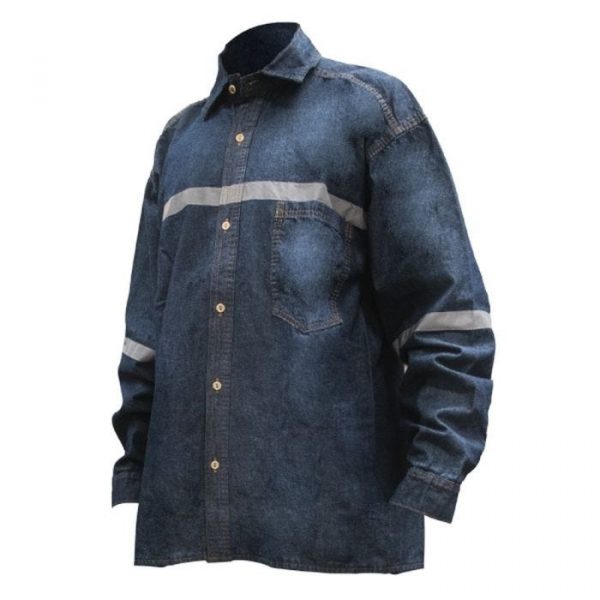Camisa prelavada con cinta reflectiva talla 38
