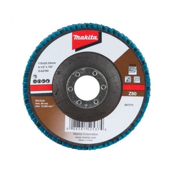 Disco flap zirconio #80 4-1/2 x 7/8" makita