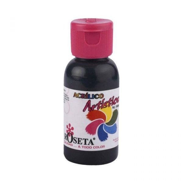 Acrilico artistico negro de 60 centimetros cubicos roseta