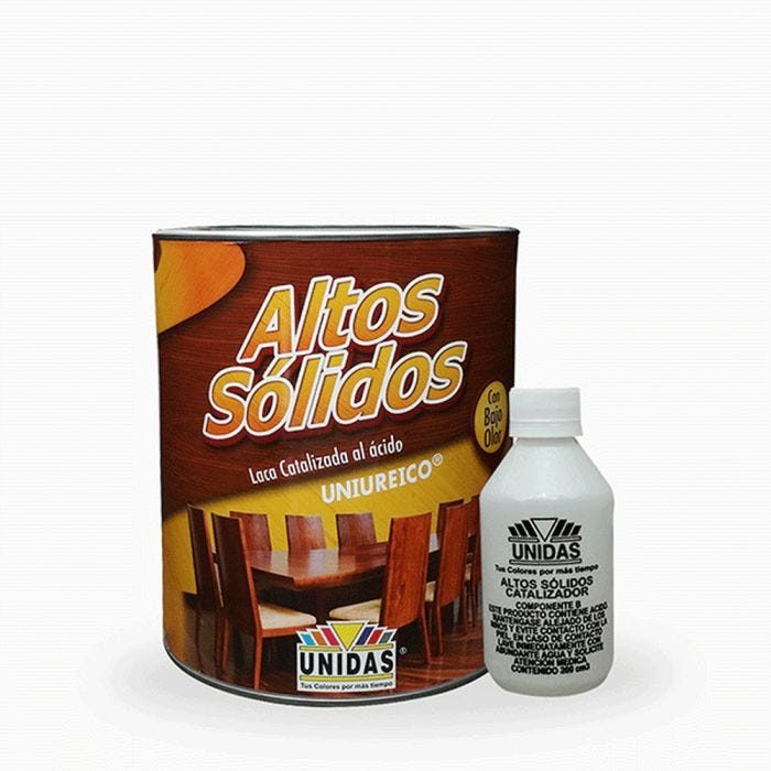 Laca catalizada altos solidos transparente semi mate de 1 galon unidas