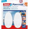 Juego De 2 Ganchos Auto Adhesivos Power Strip Ovalado Blanco