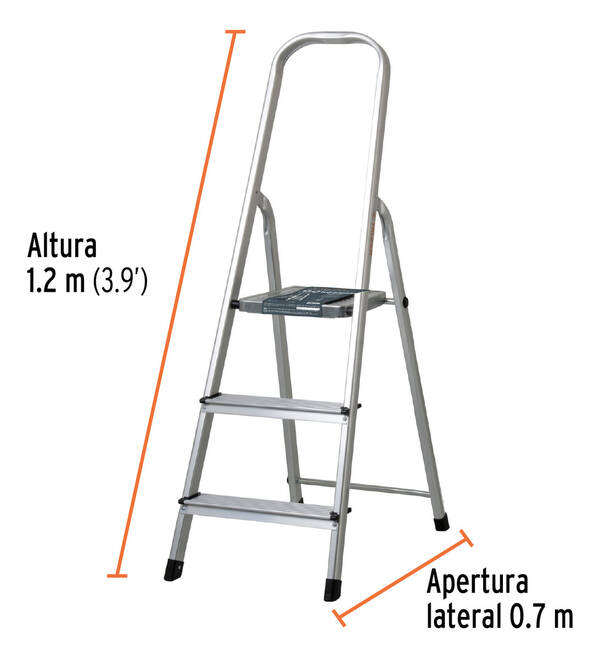 Escalera 3 Peldaños Plegable Aluminio 90 Kg Premium Truper - Image 2