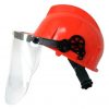 Casco Premium Naranja Con Proteccion Facial Pantalla