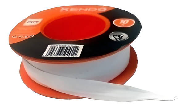 Cinta Teflon 12mmx0.075mm 10mt 0.35g/cm³ Kendo Adherencia