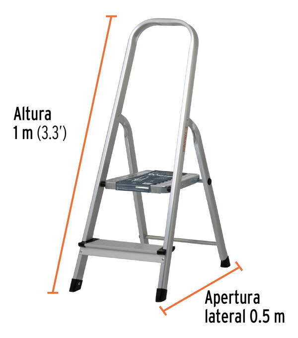 Escalera 2 Peldaños Plegable Aluminio 90 Kg Premium Truper - Image 3