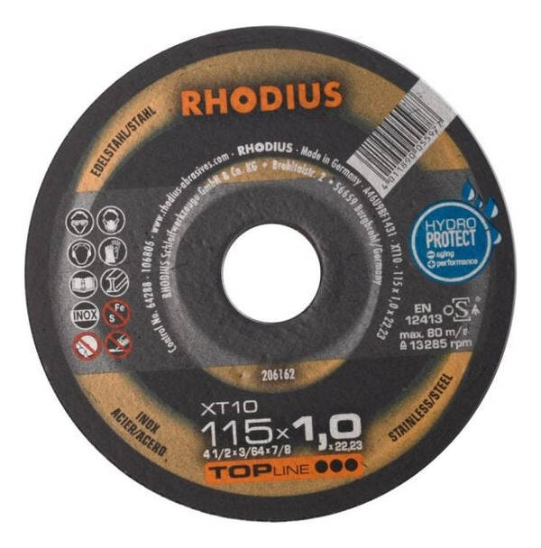 Disco De Corte De Metal Inoxidable De 41/2x3/64 Top Rhodius