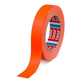 Cinta gaffer premium fluorescente de 25 metros x 25 milimetros naranja tesa