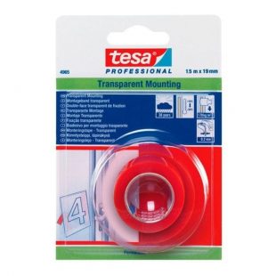 Cinta doble faz transparente de 1.5 metros x 19 milimetros uv y temperatura tesa