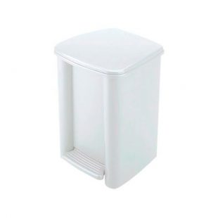 Tacho pedal pvc 8 litros blanco con bote rimax