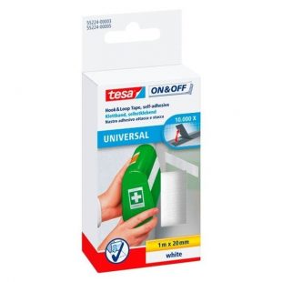 Cinta velcro de 1 metros x 20 milimetros blanca tesa