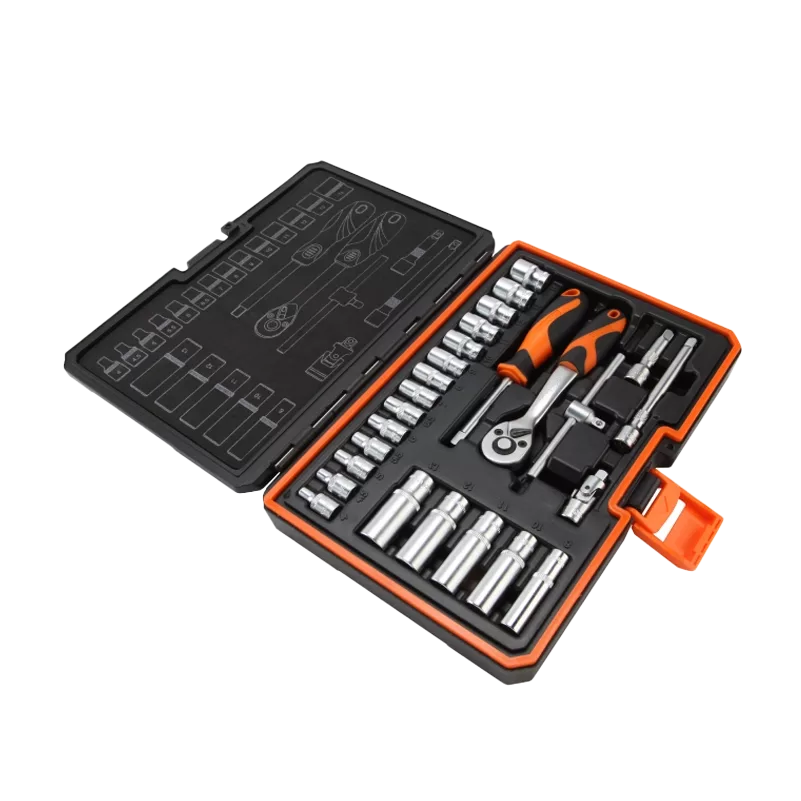 Juego 25 Piezas Ratchet Para Mando De 1/4 Con 19 Dados