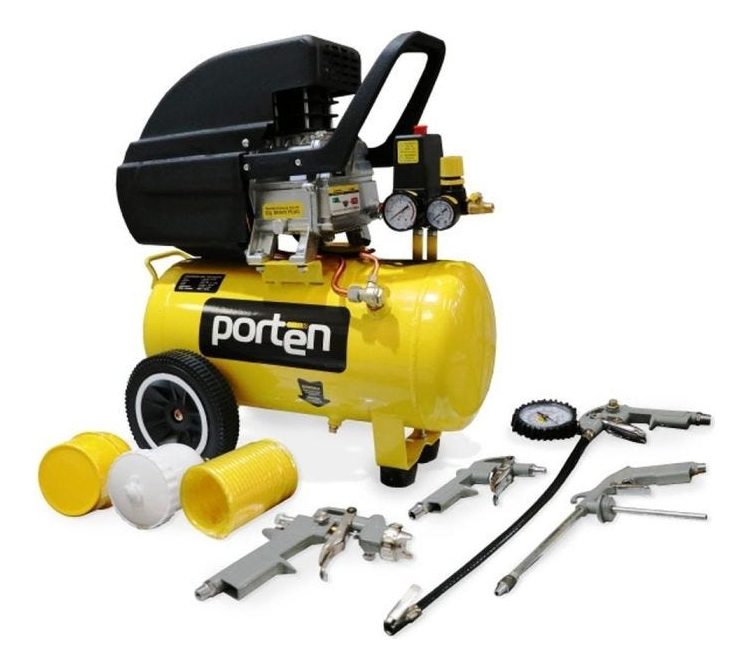Kit Compresor Porten 2hp + Kit Accesorios Porten