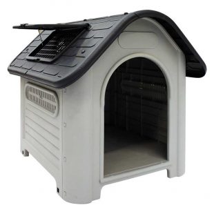 Casa P/perro Con Techo Grande Gris
