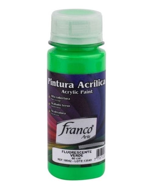 Pintura Acrilica Fosforescente Verde De 60ml Franco