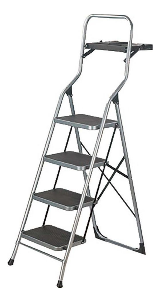 Escalera 4 Peldaños Acero Premium 1.2 Metros 149.6 Kg