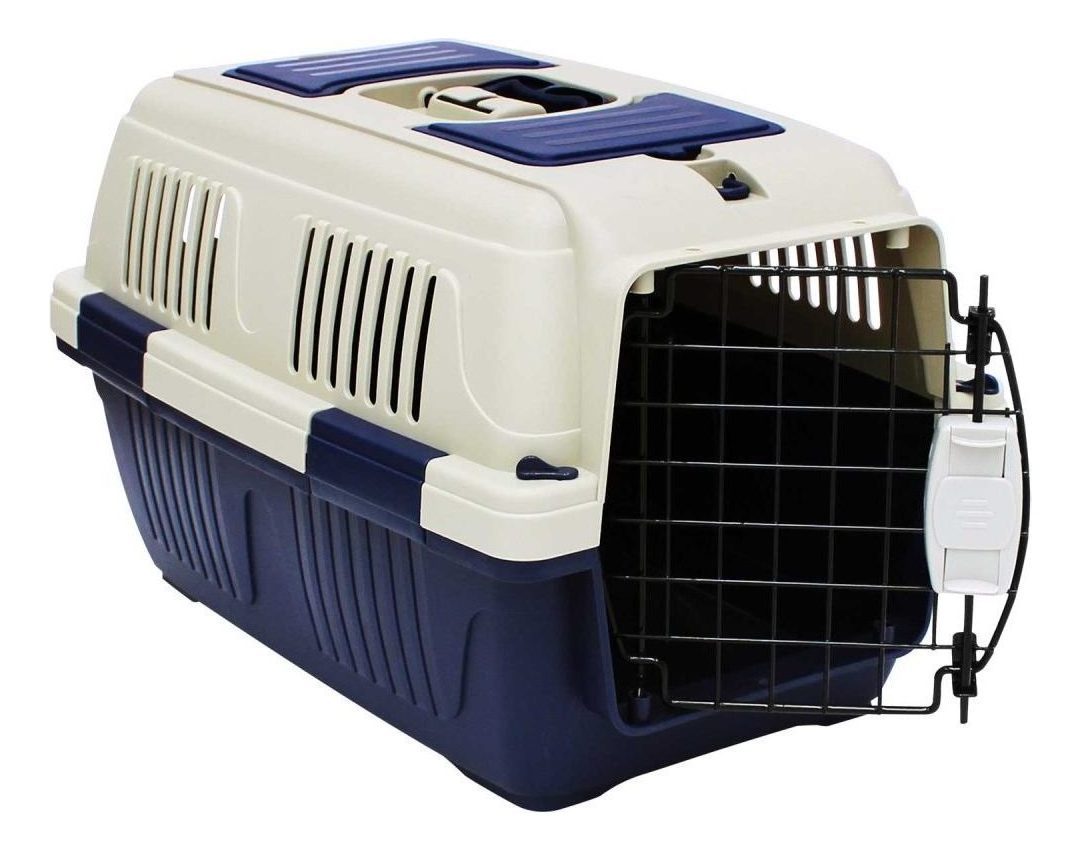 Transportador P/mascota 57x37x35cm Azul Crema