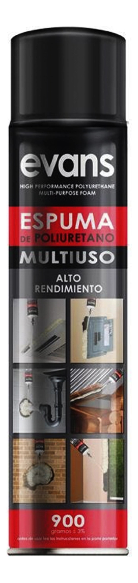 Espuma Poliuretano 900 Gramos Para Pistola 40 Litros Evans