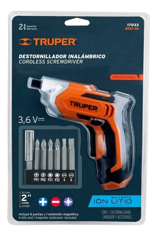 Atornillador Truper Inal 3.6v C/puntas Hobby