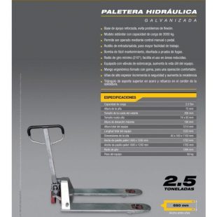 Jackpallet Galvanizado 2.5tn 55cm Muth