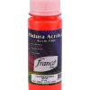 Pintura Acrilica Fosforescente Rojo De 60ml Franco