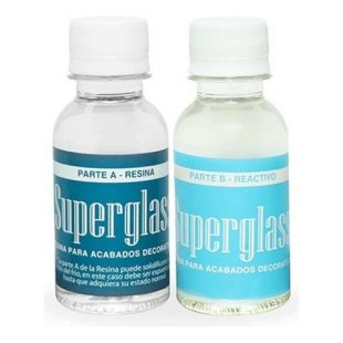 Superglass Resina Vidrio Liquido 2 Componentes A+b 8 Oz