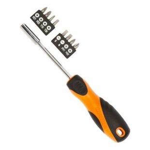 Jgo 9un Destornillador+ 8 Ptas 1/4 X25mm Mango Goma Kendo