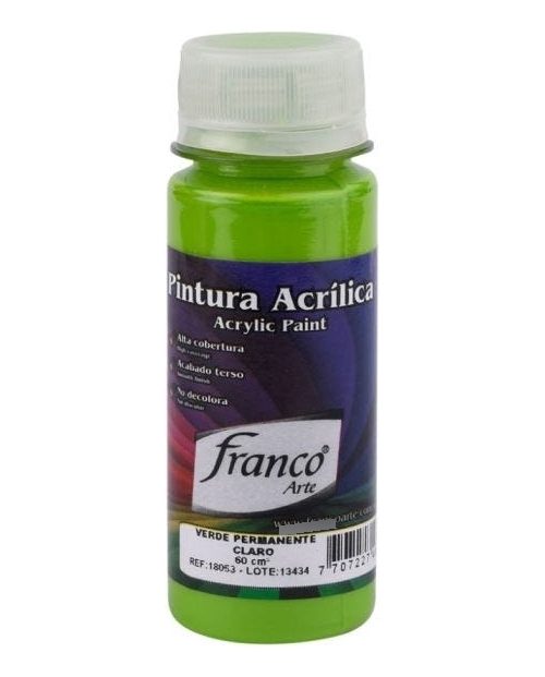 Pintura Acrilica Verde Permanente Claro De 60ml Franco