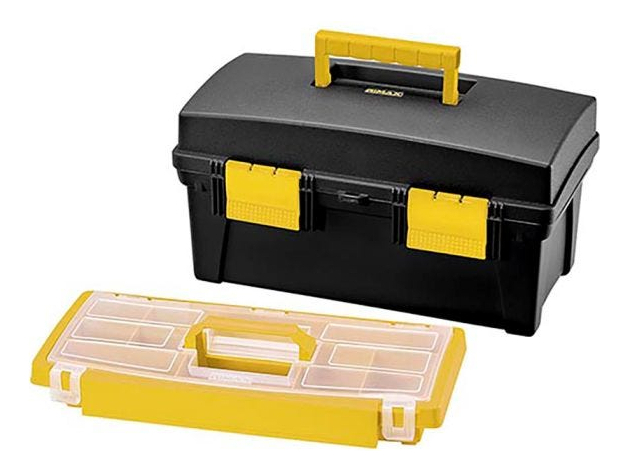 Caja De Herramientas Negra 16 Con Bandeja Rimax