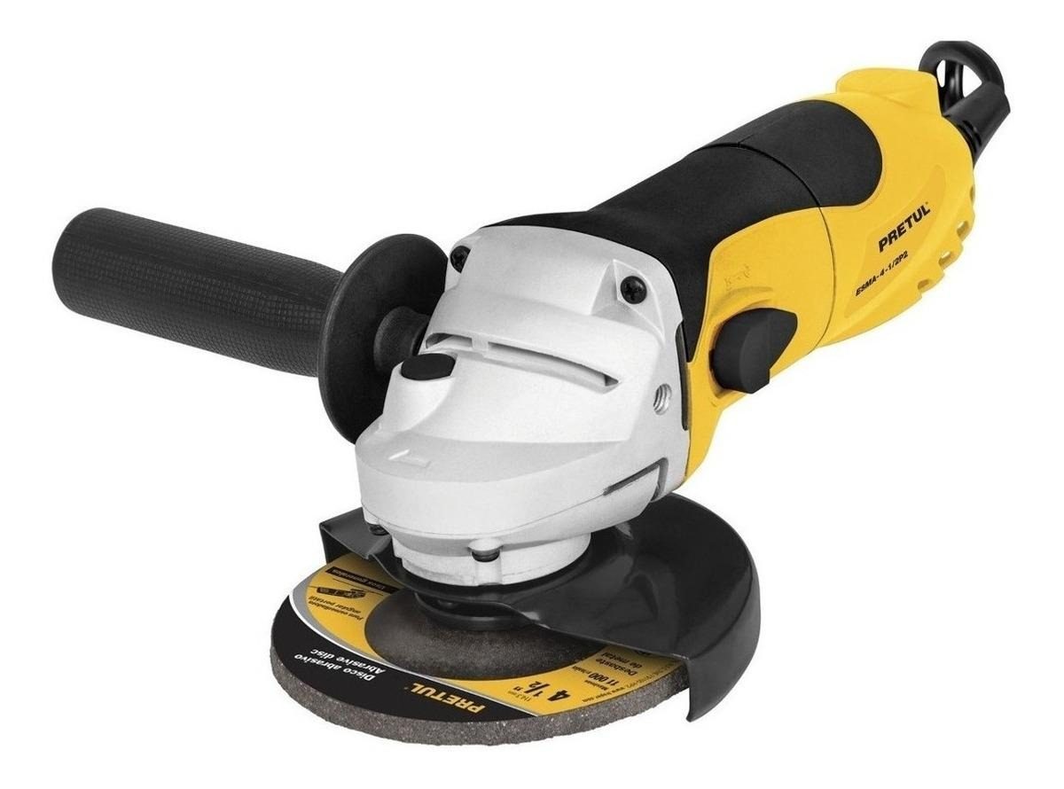 Esmeriladora Angular Pretul Esma-4-1/2p2 De 60 hz Color Amarillo 700 W 120 V + Accesorio