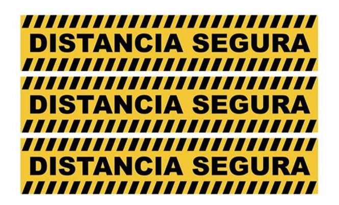 Senaletica Para Pared Vinil Adhesivo Distanciamiento De 40 X