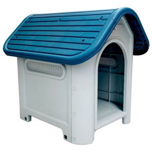 Casa P/perro C/ Techo Azul Gris