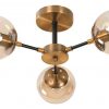 Lampara De Techo Dorado Satinado 3l E27