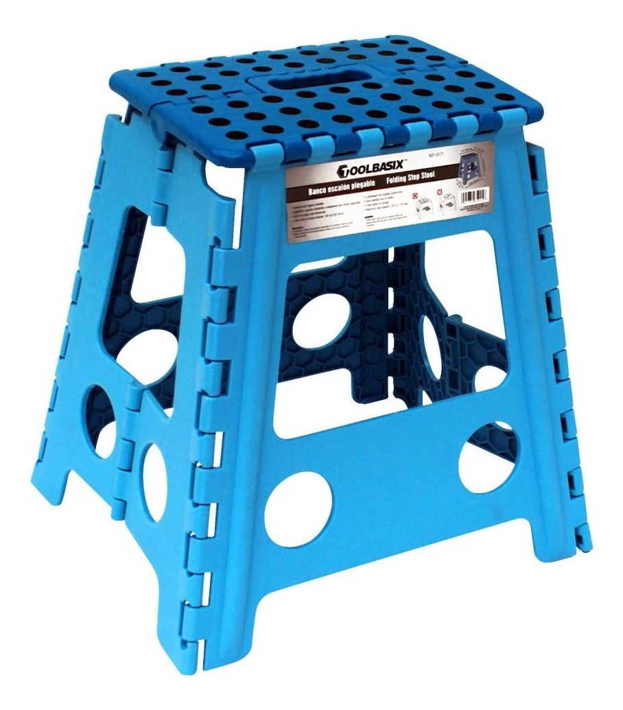 Banco Escalera Escalón Plegable 150 Kg 39 Cm Premium Azul