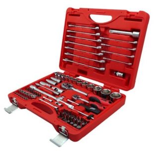 Juego De 85 Unidades De Copas Llaves Mixtas Con Mando De 1/4