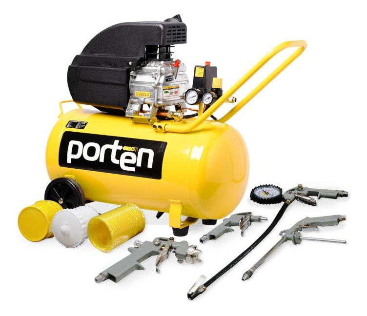 Compresor De Aire De 2.5 Hp 50 Litros Con Kit De 5