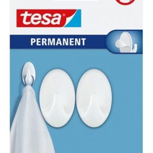 Gancho Permanente Pequeno Ovalado Blanco Tesa