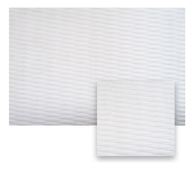 Plancha Pvc Decorativo Olas Bco 0.8x1.20mt