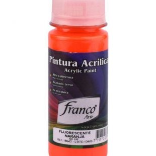 Pintura Acrilica Fosforescente Naranja De 60ml Franco