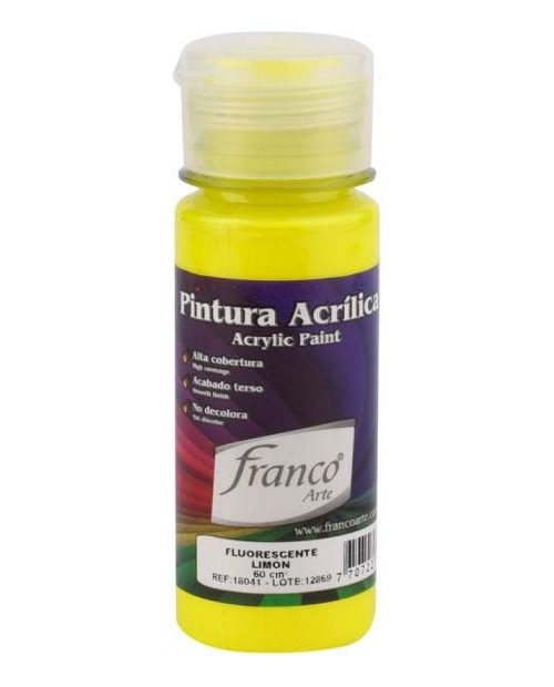 Pintura Acrilica Fosforescente Limon De 60ml Franco
