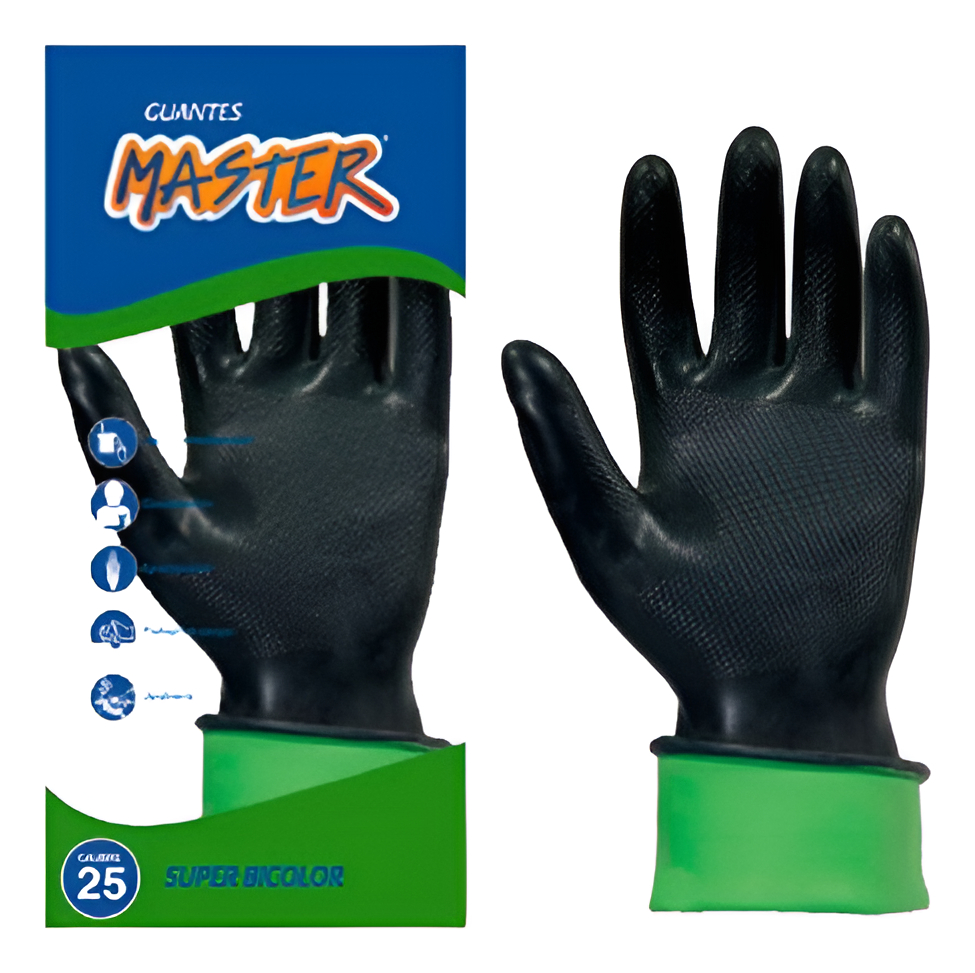 Guante Super Bicolor N/v # 81/2 C25 Master