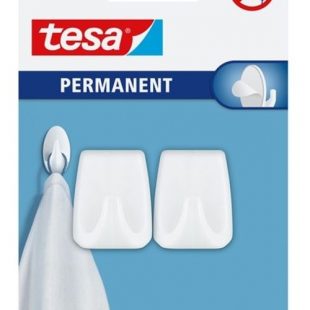 Gancho Permanente Grande Rectangular Blanco Tesa