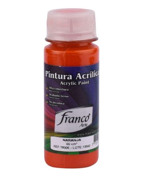 Pintura Acrilica Naranja De 60ml Franco