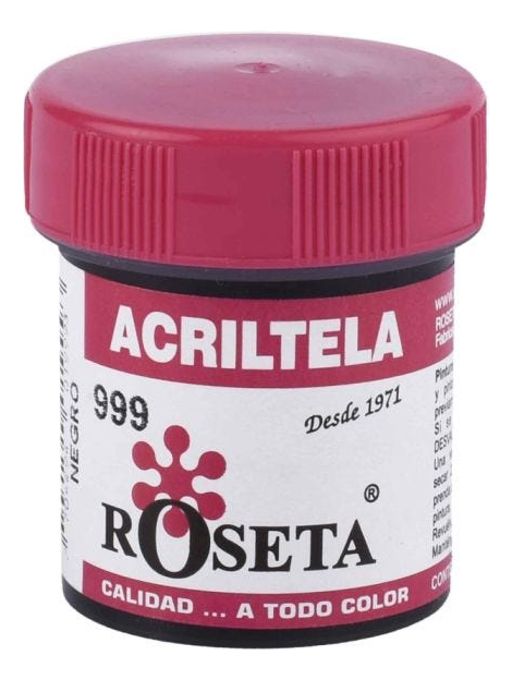 Acriltela Mate Negro De 30 Centimetros Cubicos Roseta