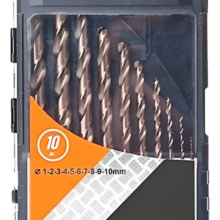 Juego De 10 Brocas De Metal Hss-co O1-2-3-4-5-6-7-8-9-10mm