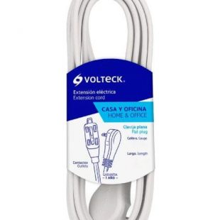 Extension Electrica 2x16 4 Metros Blanco Volteck Premium