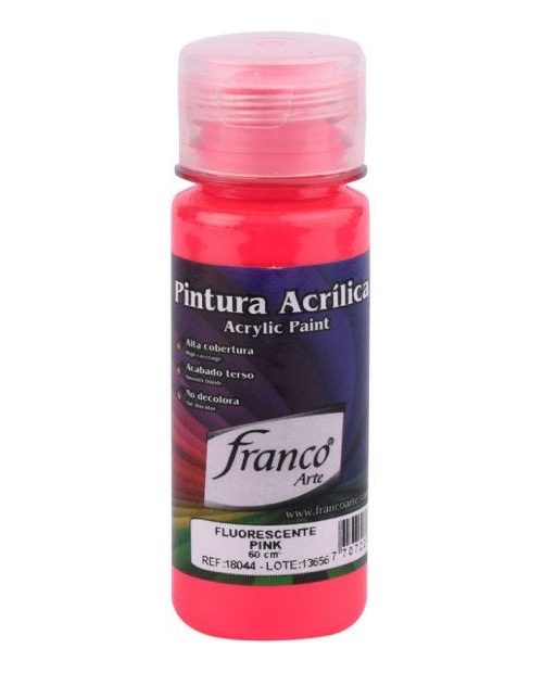Pintura Acrilica Fosforescente Pink De 60ml Franco