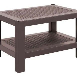 Mesa 2 Niveles S/vidrio Ratan Cafe